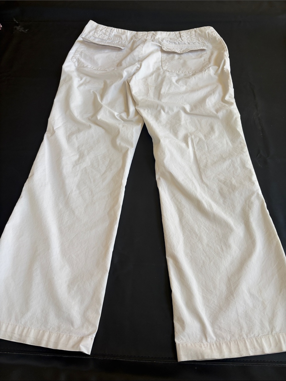 Banana Republic Factory White Wide Leg Crop Pants Women’s 12 Stretch Cotton - Picture 4 of 8